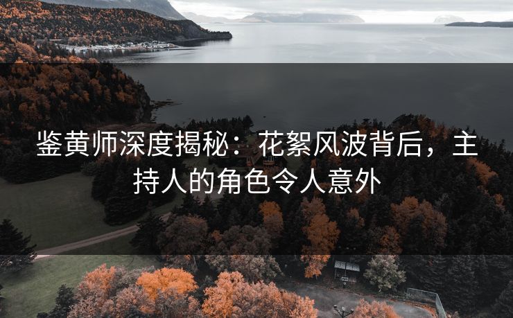 鉴黄师深度揭秘：花絮风波背后，主持人的角色令人意外