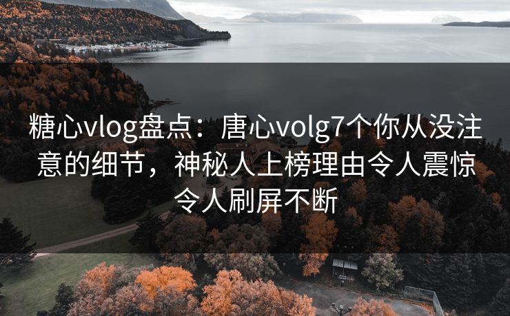 糖心vlog盘点：唐心volg7个你从没注意的细节，神秘人上榜理由令人震惊令人刷屏不断