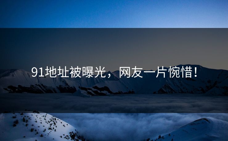 91地址被曝光，网友一片惋惜！