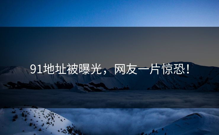 91地址被曝光，网友一片惊恐！